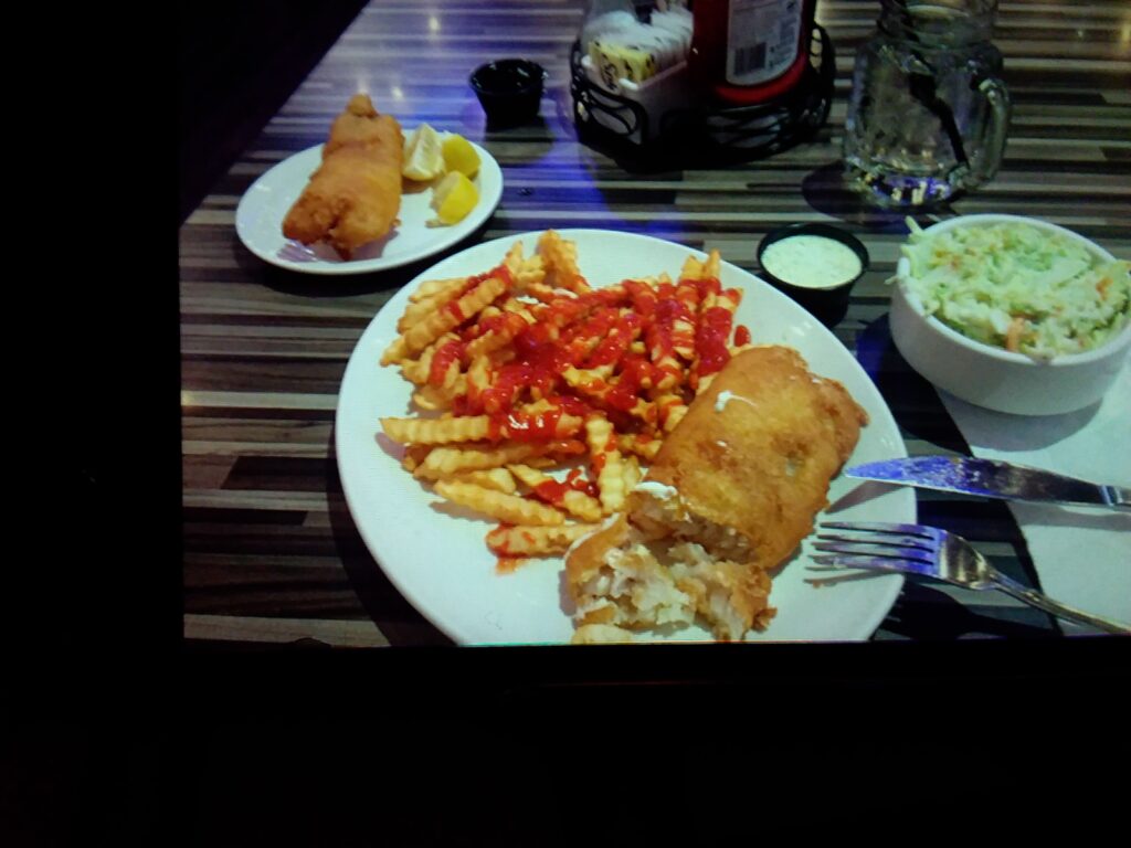 Fish and Chips at the Yellowhead Casino.